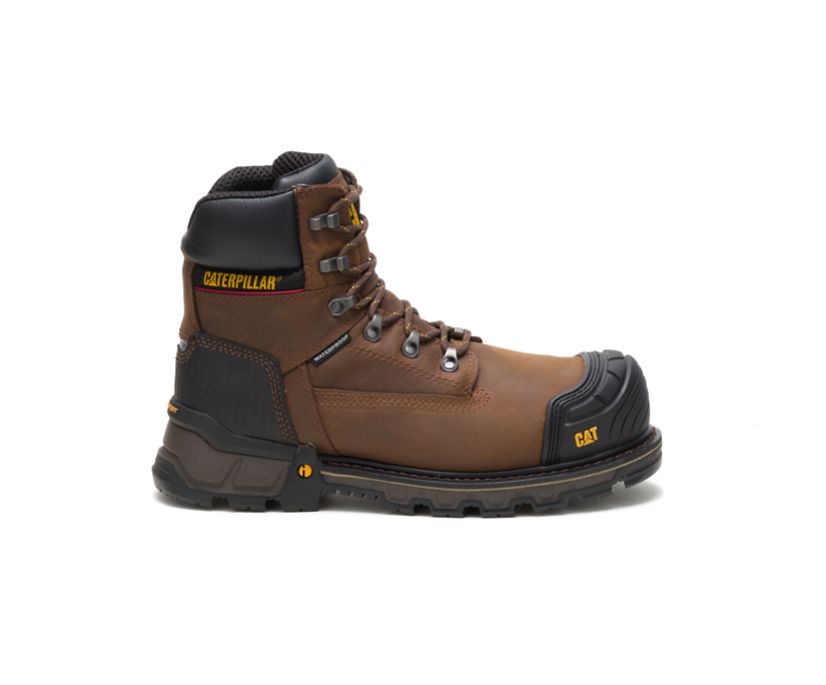 Caterpillar Excavator XL 6 Waterproof Composite Toe - Sicherheitsstiefel Herren DunkelBraun - Schwei